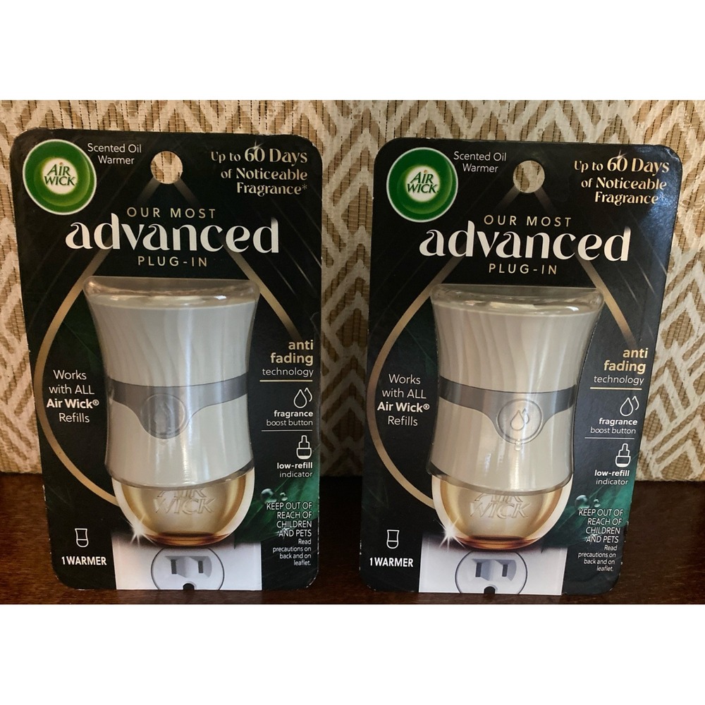 2 Advance Air Wick Anti Fading Fragrance Boost Plug In Scented Oil Warmers NEW